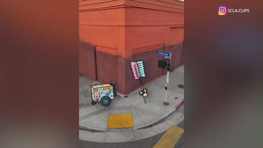Illustrations of scattered supplies belonging to street vendors, landscapers, and construction workers are seen sitting abandoned over real video, portraying the impact the recent ICE raids have had in local communities.