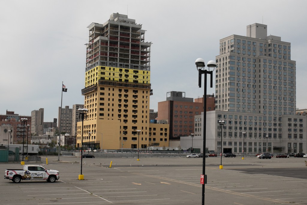 New housing stood across from the Coney Island boardwalk.