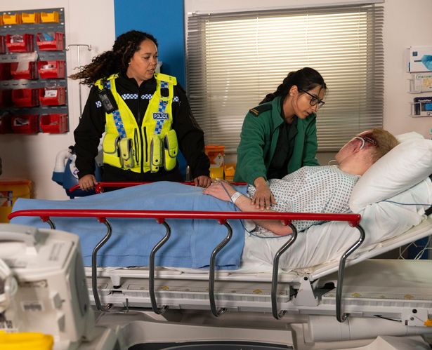 Craig Tinker, as played by Colson Smith, regains consciousness and tells Asha Alahan, as played by Tanisha Gorey, that he knows what happened to him.