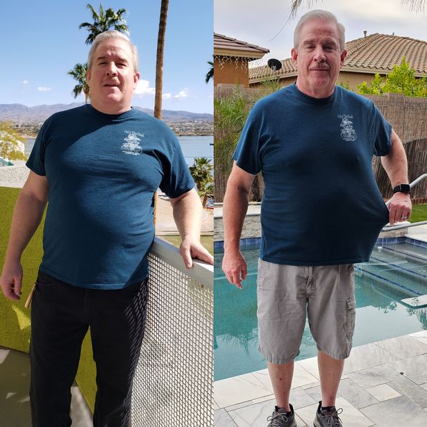 Tom before and after using the Simple app