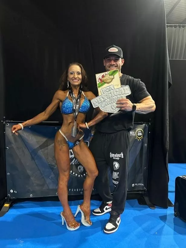 Nichola Rouse with her bodybuilding coach Lewis Widgery