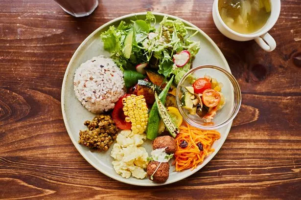 Plate with a variety of healthy foods