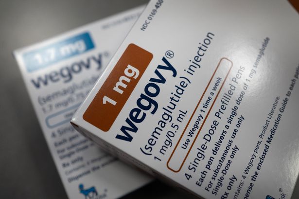 In this photo illustration, the injectable weight-loss medication Wegovy is available 