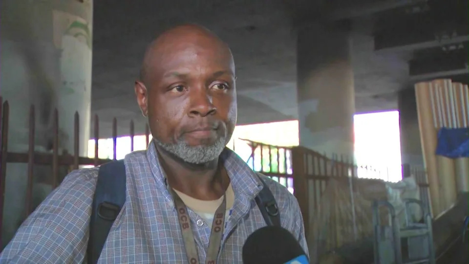 A man who lives in the encampment said he and many others are waiting for shelter beds to open up and have no choice but to live in squalid conditions in the meantime. (KTLA)
