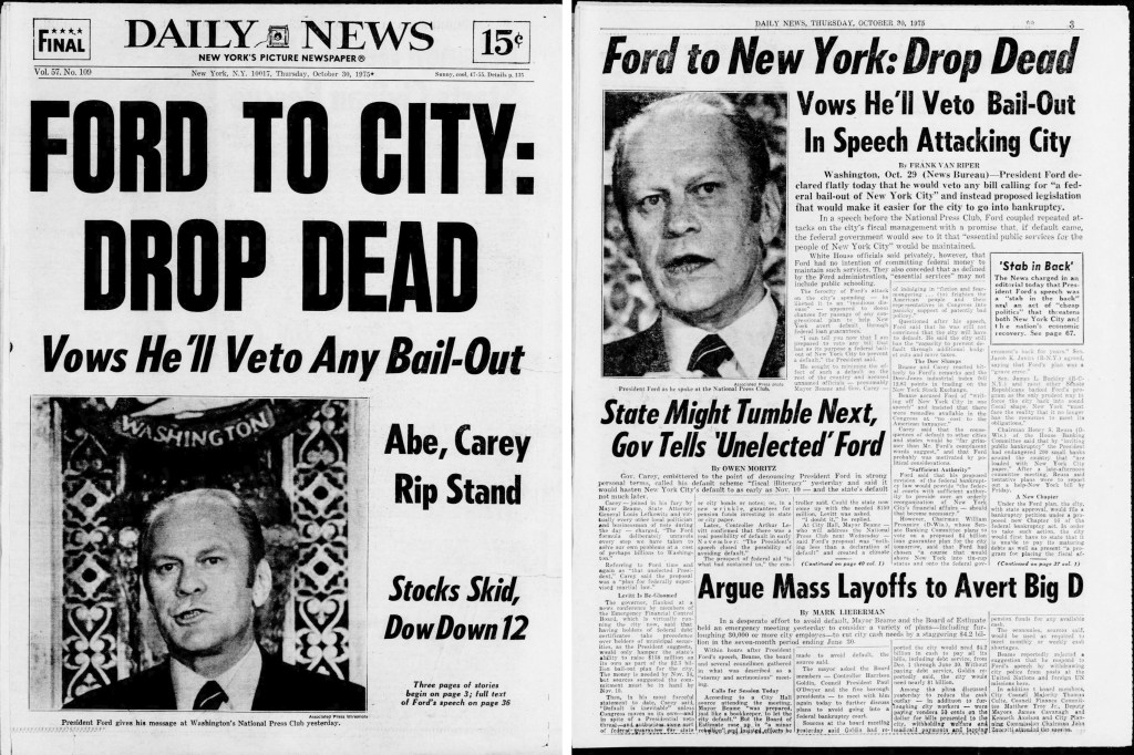 New York Daily News Flashback: "Ford to City: Drop Dead"