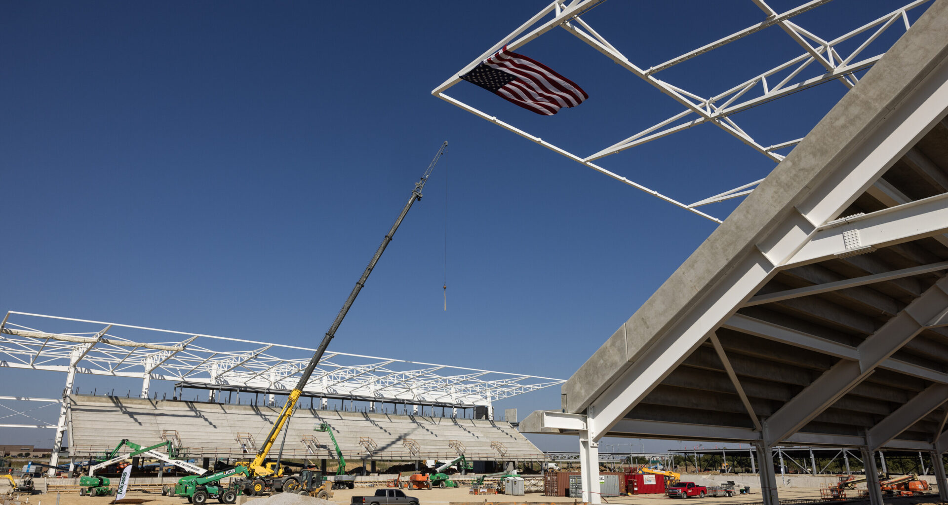 Leaders top out Mansfield Stadium with push for May 2026 opening