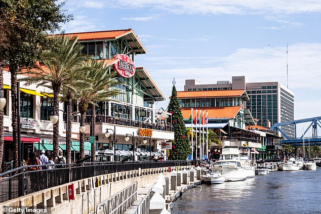 Jacksonville Landing, a waterside spot filled with restaurants, shops, offices and a walkway