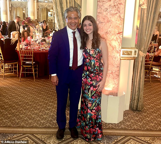 Dashow (right) with her medical oncologist Dr Richard Carvajal (left) at the 2023 MRF gala