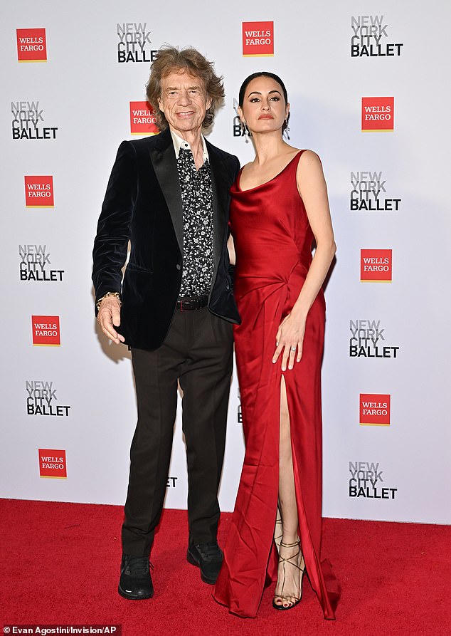 The rocker, 82, smiled for shutterbugs with his much-younger fiancee, Melanie Hamrick, who is a 38-year-old former pro ballerina, by his side