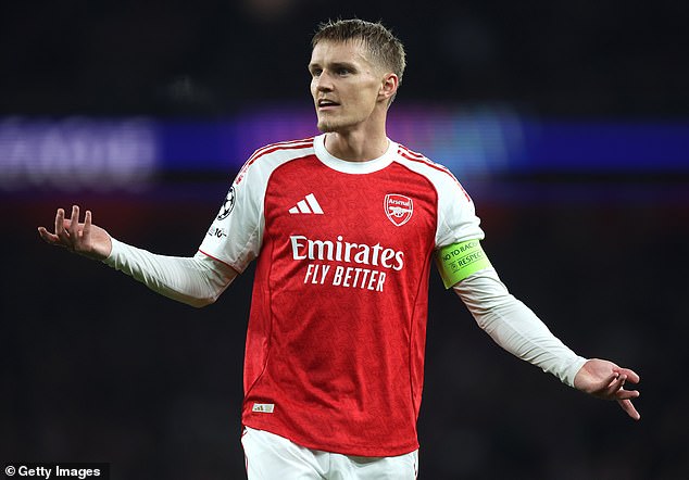Odegaard has been forced off during the first-half of his last three Premier League appearances for the Gunners