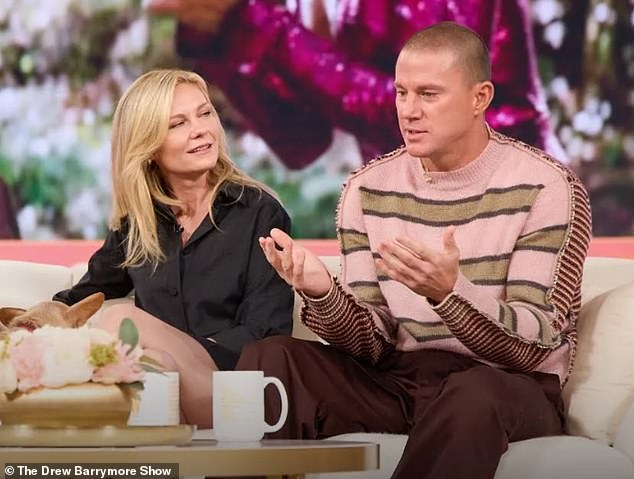 Channing was on the talk show with co-star Kirsten Dunst to promote their new film Roofman