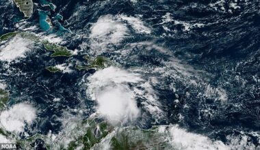Tropical Storm Melissa formed in the Caribbean Sea on Tuesday morning
