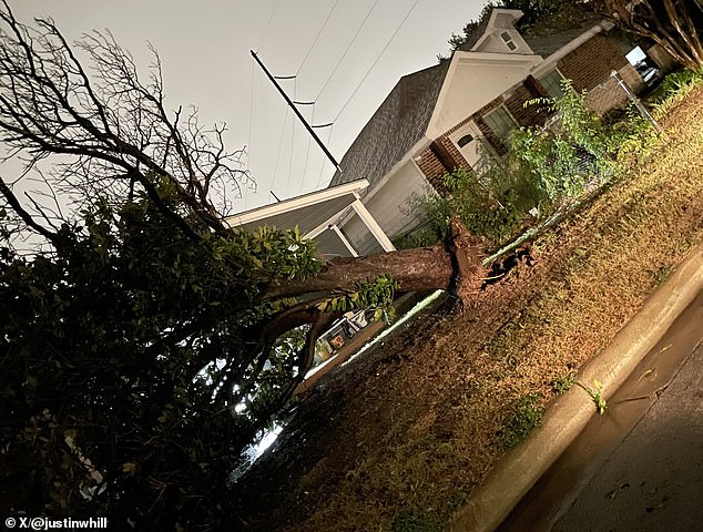 Local storm chasers reported the tornado hit at around 9pm