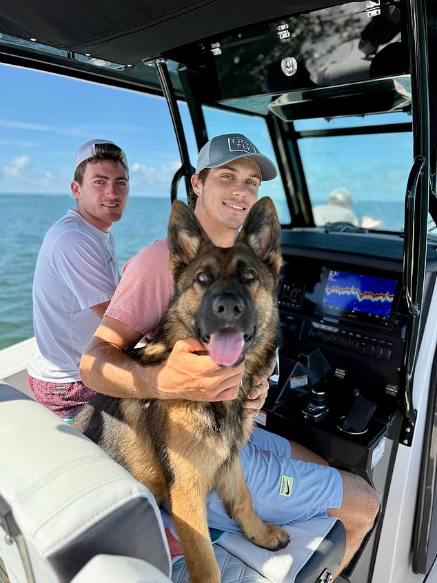 Allan, 21, was a golfing prodigy as a kid (pictured with professional golfer Nick Dunlap)