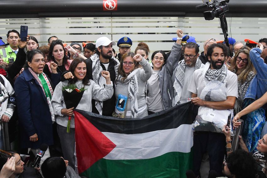 The group of six Mexicans, which included the journalist Ernesto Ledesma, was part of a flotilla of volunteers whose boats were boarded by Israeli soldiers after they entered restricted waters off the coast of Palestine.