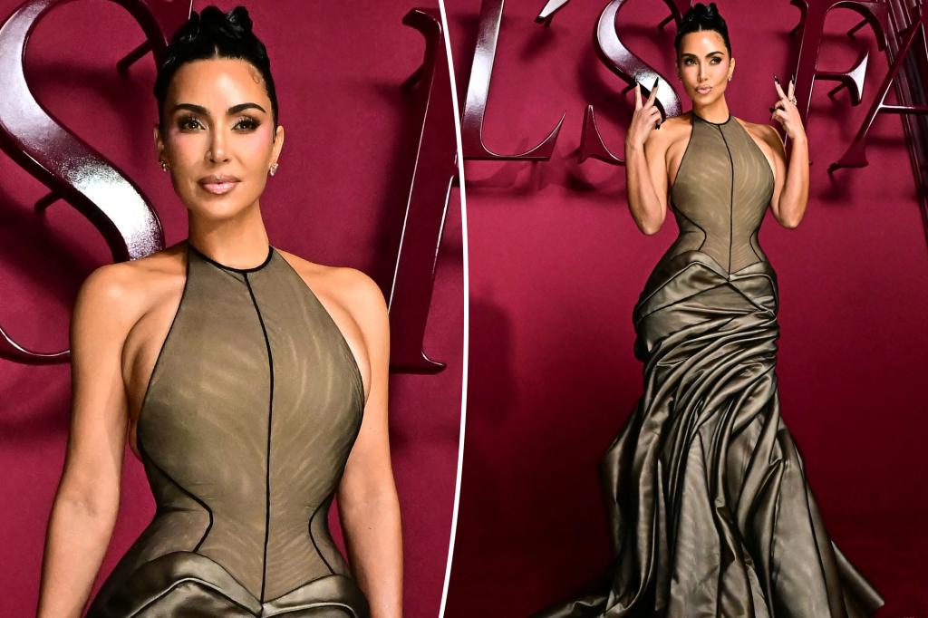 Kim Kardashian stuns in sleeveless dress for LA premiere of Ryan Murphy's 'All's Fair'