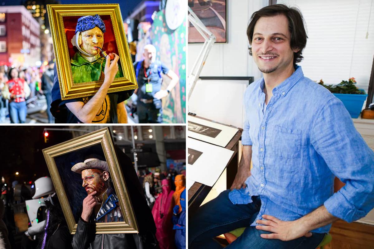 NYC artist dresses as a Van Gogh self-portrait every year for the Village Halloween Parade