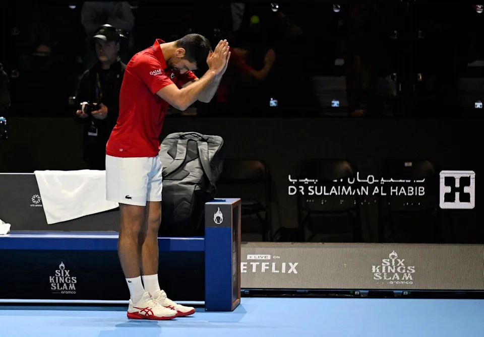 Djokovic, who has qualified for next month's ATP Finals, apologised to the crowd (REUTERS)