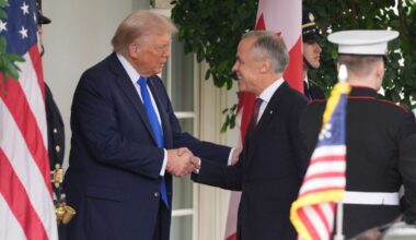 Trump says there is 'natural conflict' with Canada as he hosts PM Mark Carney at the Oval Office