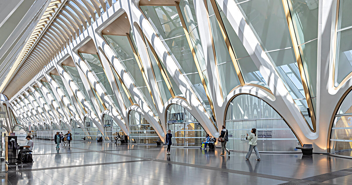 calatrava's gare de mons opens with rhythmic structure in belgium