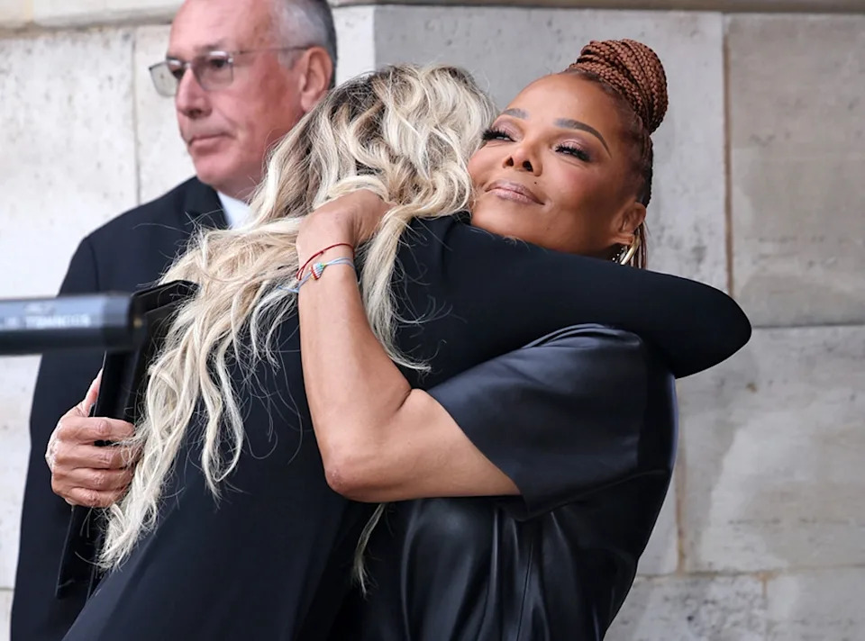 Janet Jackson and Paris Jackson arriving at Tom Ford show during Paris Fashion Week 2025