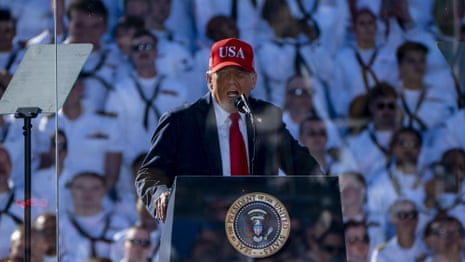Trump says US struck another boat illegally carrying drugs off Venezuela coast – video