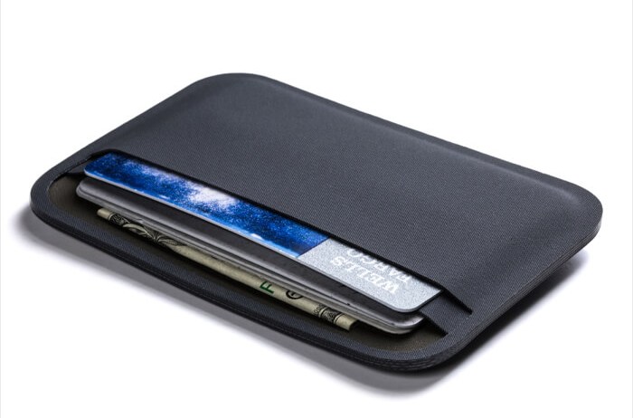 A small wallet full of credit cards.