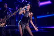 Dua Lipa performs during the 39th Annual Rock & Roll Hall of Fame Induction Ceremony on...