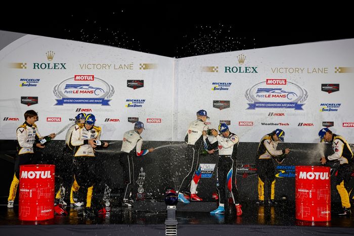 #48 Paul Miller Racing BMW M4 GT3 EVO: Max Hesse, Dan Harper, Connor De Phillippi, #4 Corvette Racing by Pratt Miller Motorsports Corvette Z06 GT3.R: Tommy Milner, Nicky Catsburg, Nico Varrone, #3 Corvette Racing by Pratt Miller Motorsports Corvette Z06 G