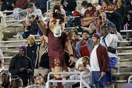 Dallas Trinity FC mascot Boots and fans cheer during the second half of a soccer match...