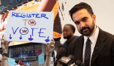 NYC voters back Zohran Mamdani at Times Square rally to oppose Trump agenda
