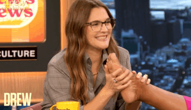 Drew Barrymore Smells Co-Hosts Feet Live