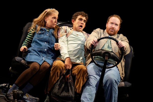 Jim Hogan, right, along with 'Kimberly Akimbo' castmates Ann Morrison and Miguel Gil will bring the show to the Academy of Music in Philadelphia. (COURTESY OF JOAN MARCUS)