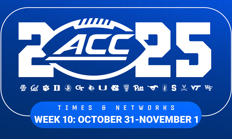 ACC Announces Week 10 TV Networks and Game Times