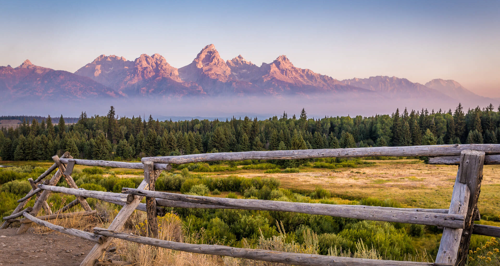 View of Grand Teton Mountains.