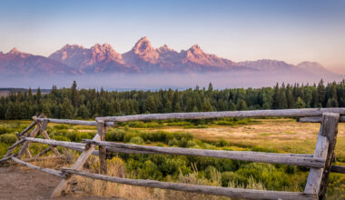View of Grand Teton Mountains.