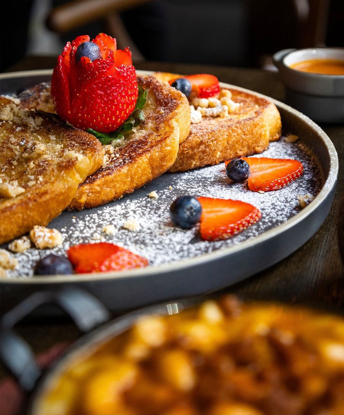 A French toast brunch special at Ras Plant Based.
