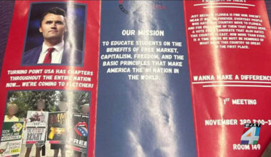 Students raise concerns over gun imagery on flyer for Turning Point chapter at Fletcher High School