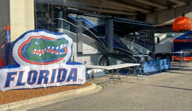 Festive, bittersweet vibe at RV City as big game moves for 2 years