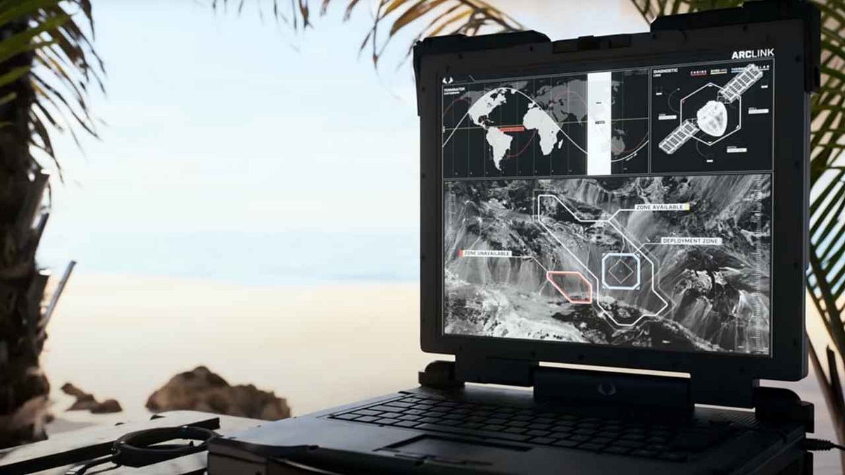 A computer shows orbital and navigational diagrams.