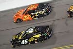 #45: Tyler Reddick, 23XI Racing, Nasty Beast Toyota Camry, #56: Martin Truex Jr, TRICON Garage, Bass Pro Shops/Tracker Boats Toyota Camry