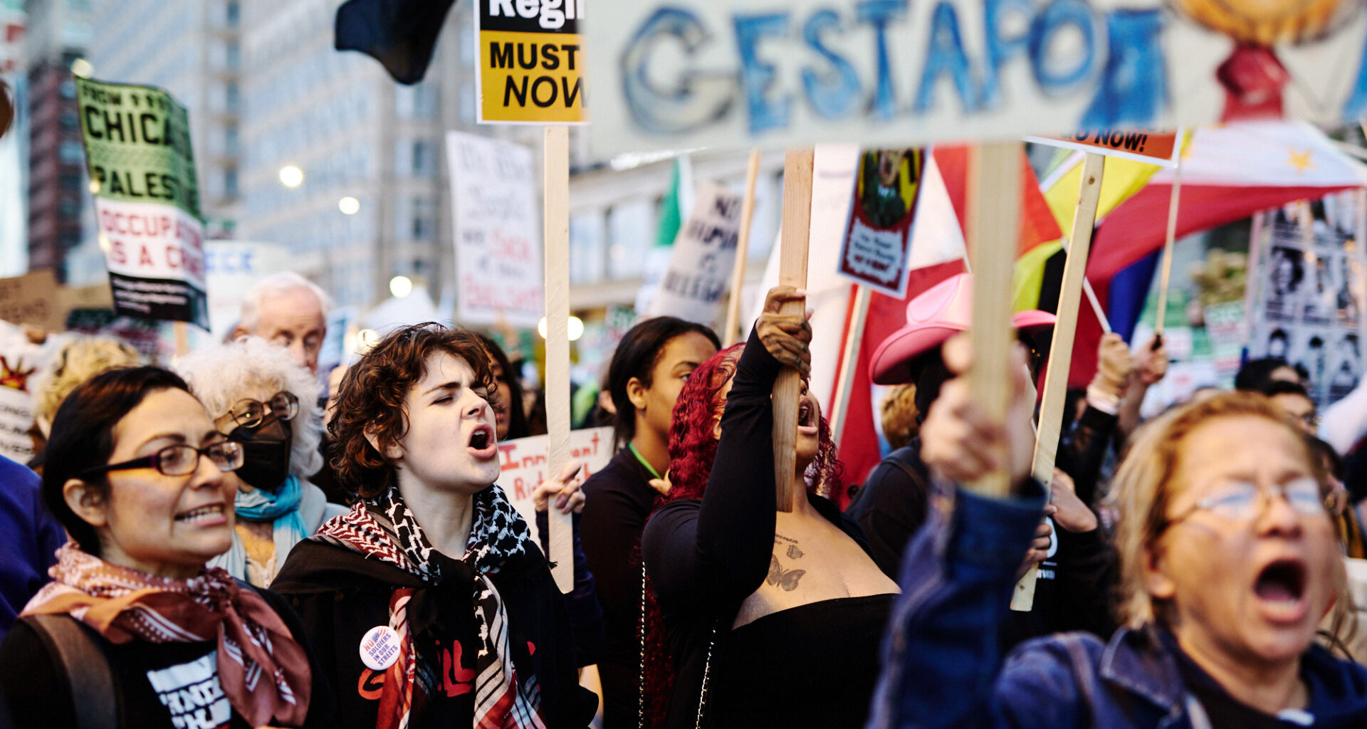 Chicago Protesters Take To The Streets To Denounce National Guard Deployment, ICE