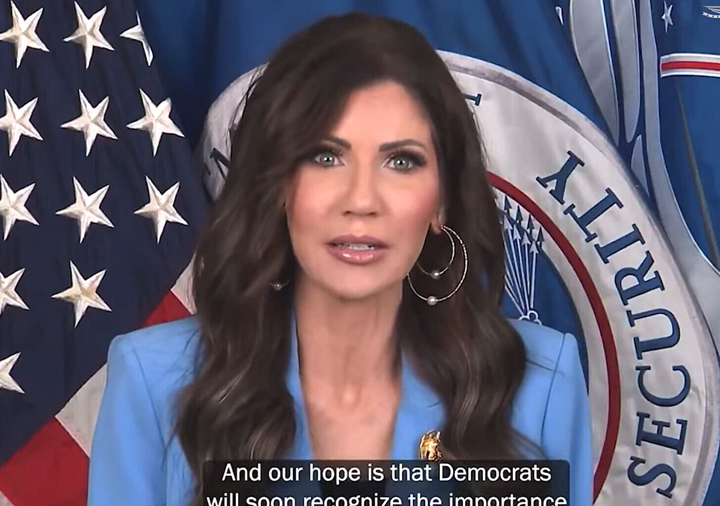 Homeland Security Secretary Kristi Noem in recorded message she wants played at airports saying operations are affected because “Democrats in Congress refuse to fund the federal government.”