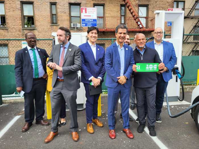 City officials like DOT Commissioner Ydanis Rodriguez and TLC Commissioner and Chair David Do, Bronx elected representatives State Senator Gustavo Rivera, and State Assembly Member John Zaccaro Jr. and Taxi advocate Fernando Mateo celebrated the opening by charging city and personal vehicles.