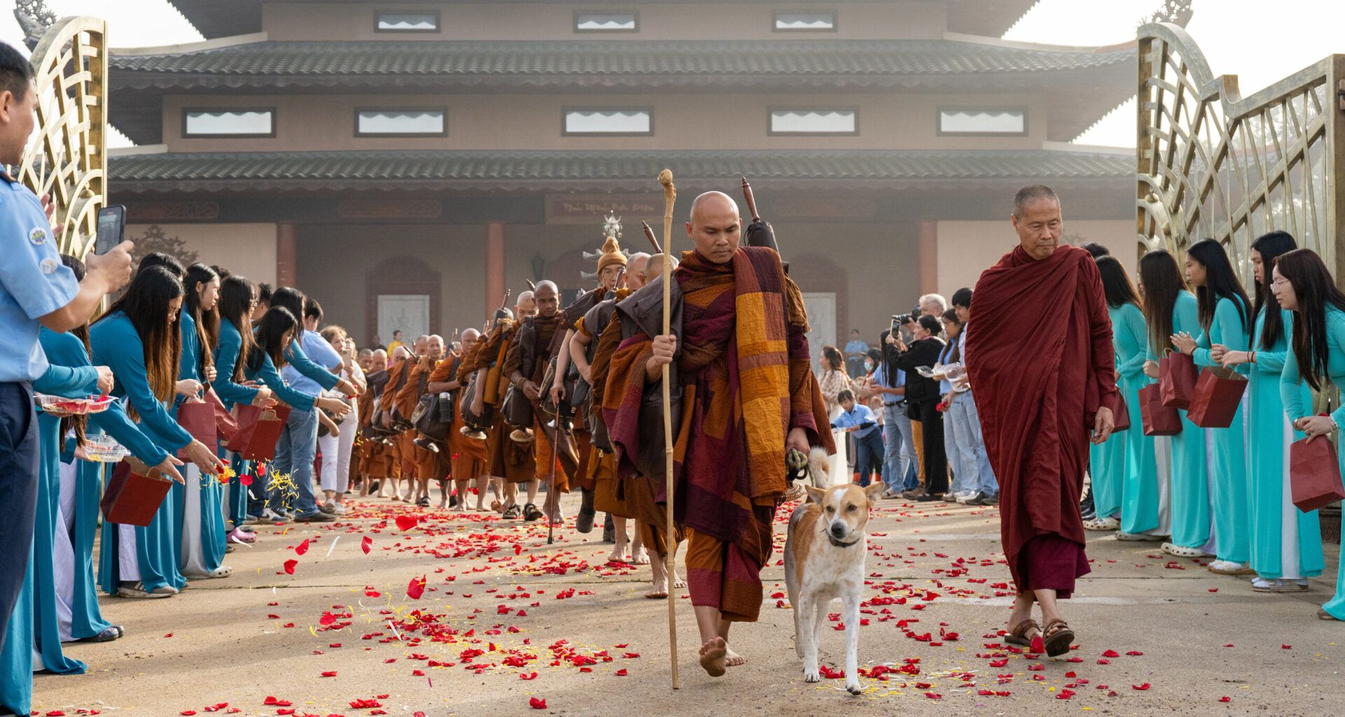 Fort Worth Buddhist monks take first steps in 2,300-mile journey for peace
