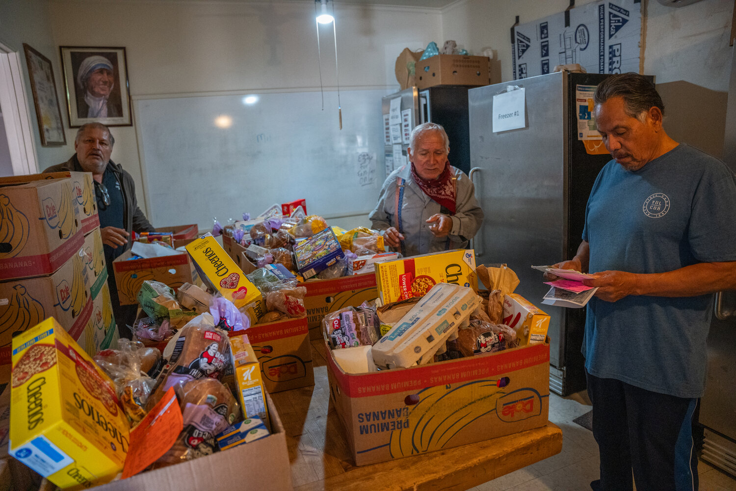Food boxes are prepared at St. Vincent de Paul for those in need of help. (Courtesy of St. Vincent de Paul)