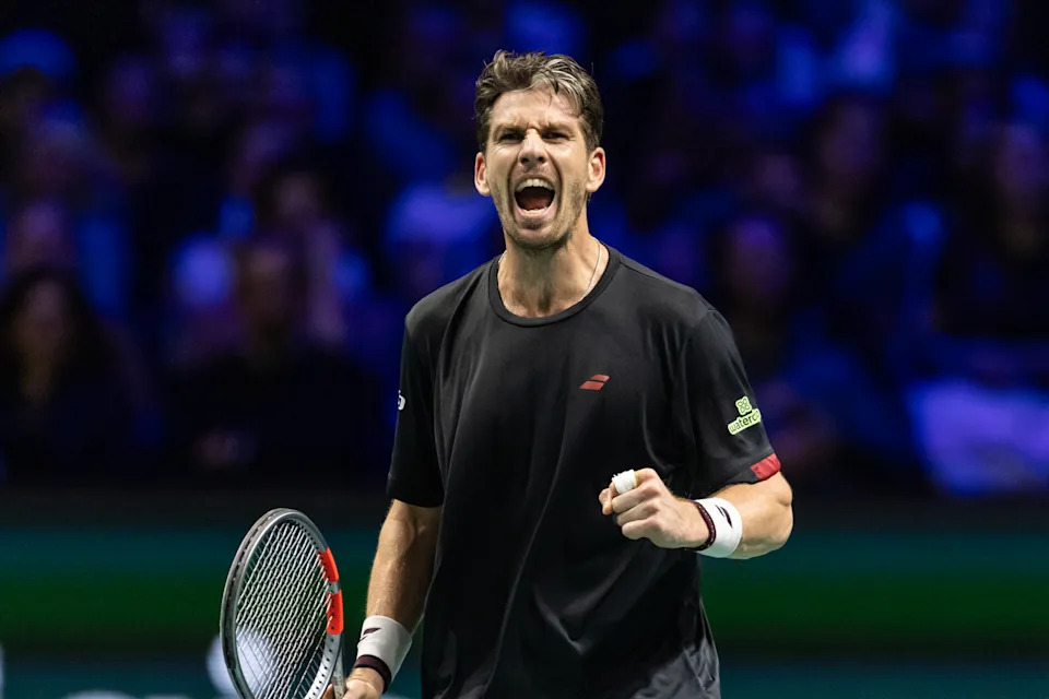 Cameron Norrie, pictured here after beating Carlos Alcaraz at the Paris Masters.