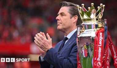 Richard Masters and the Premier League trophy