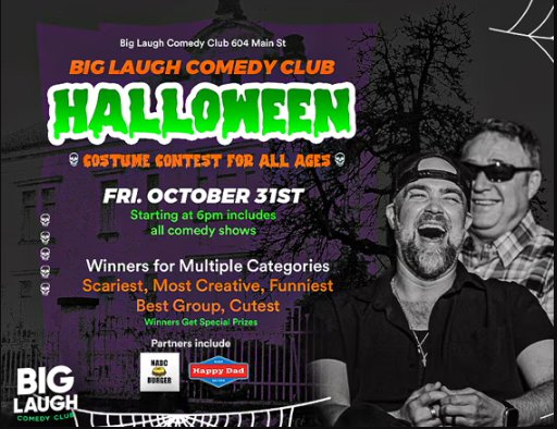 Big Laugh’s Halloween Comedy Extravaganza: Costume Contest + Comedy Shows