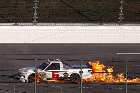 NASCAR's oldest driver still plans to race this week after fire left him with burns